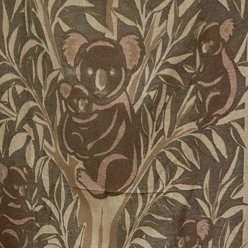 Gum Tree Koalas Blanket 2 Side FLiPSiDE Jacquard Loom Weave 100% Organic Cotton